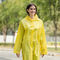 재사용할 수 있는 패션 에바 투명한 맞춘 플라스틱 래인 코트 방수 노란 레인코트